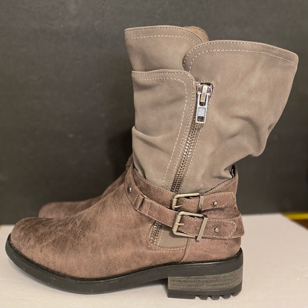 Torrid Grey STRAPPY SLOUCH MOTO BOOTS 9.5W - Picture 3 of 13